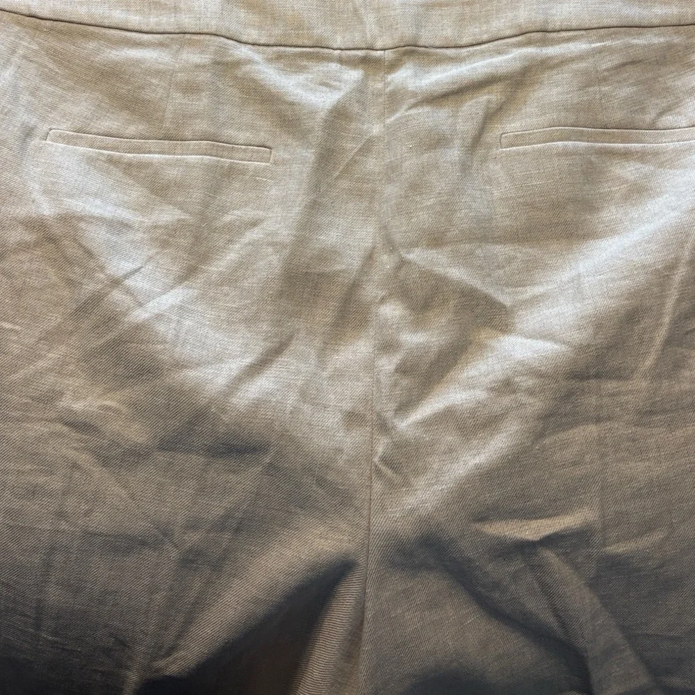J. Crew Kate Straight Leg Pant in Stretch Linen Size 20 Light Beige Workwear NWT